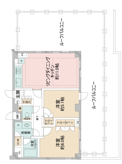 グラーサ上用賀6階の間取り