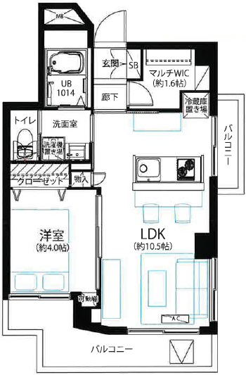 アサカシオン玉川201の間取り