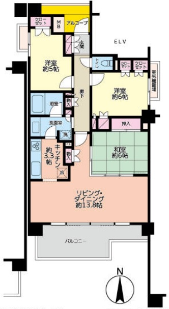 Ｄ’グランセ駒沢大学2Fの間取り