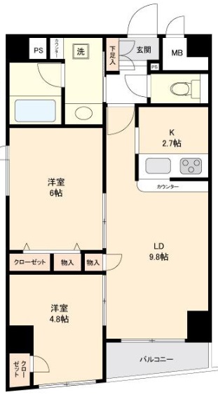 クリオ等々力204の間取り