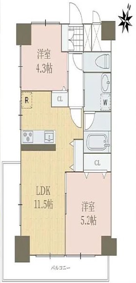 マンション弦巻501の間取り