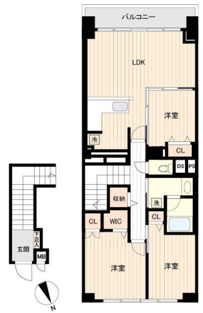 目黒台マンション6階の間取り