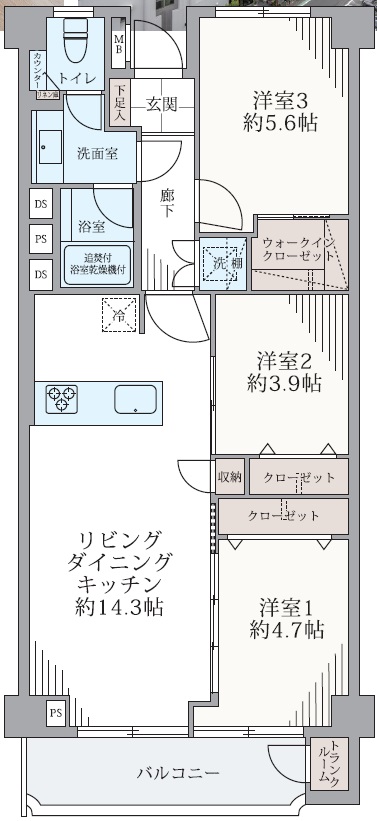 ファミール三軒茶屋608の間取り