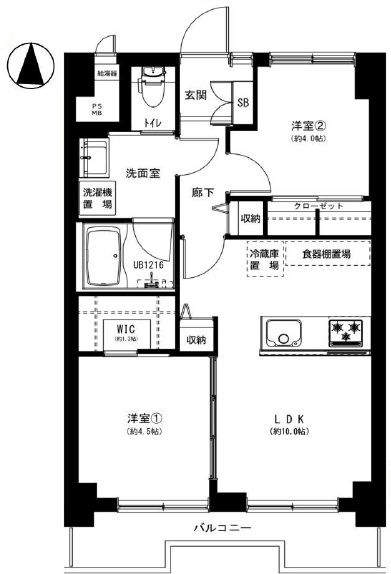 ライオンズマンション世田谷上町302の間取り