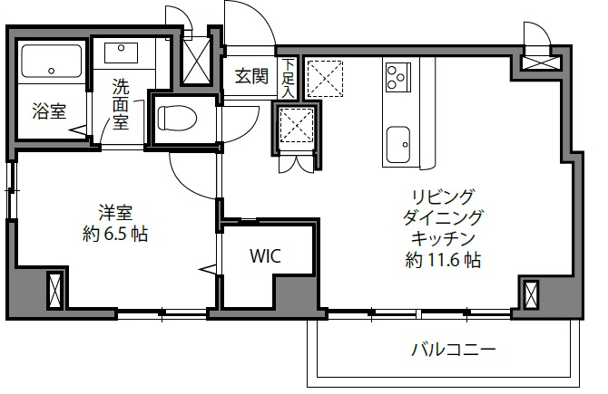 中銀若林マンシオン5階の間取り