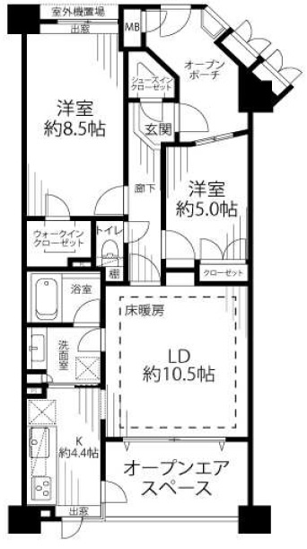 グランシティ上用賀903の間取り