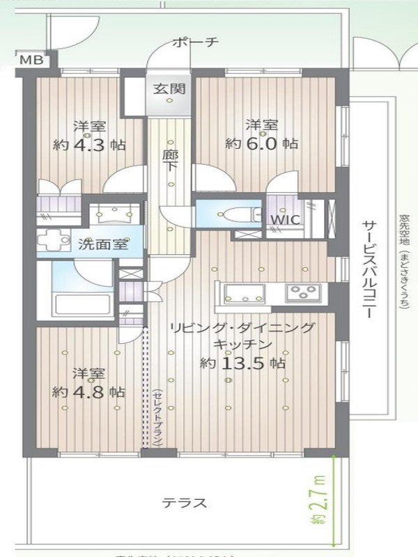 アイディ―コート二子玉川108の間取り