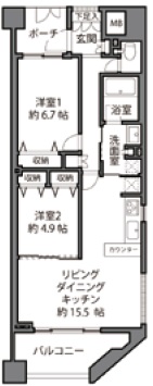 フューズコート1751Fの間取り