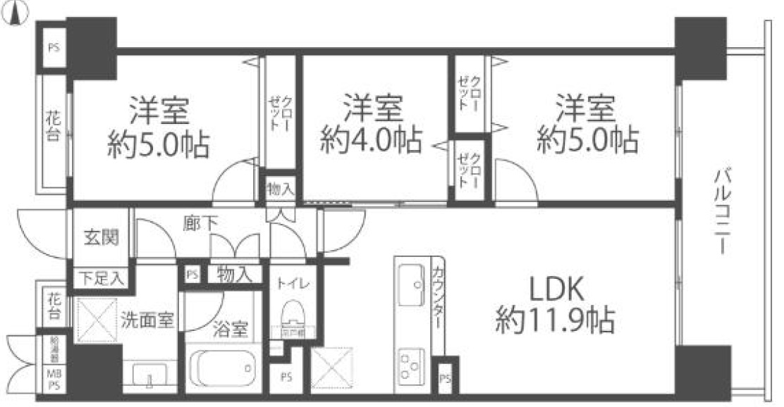 ラディエンス世田谷若林202の間取り