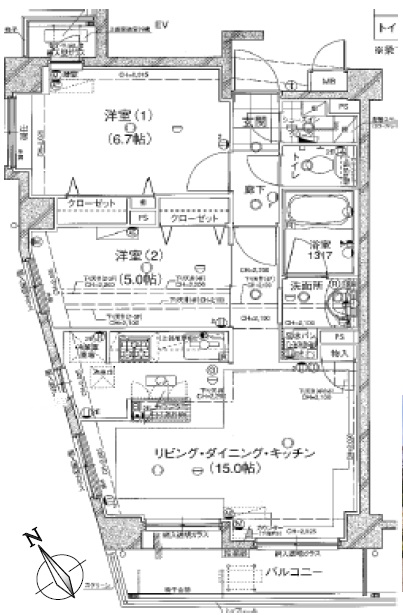 サニーコート祐天寺301の間取り