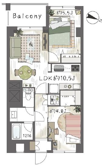 シーアイマンション駒場A棟403の間取り