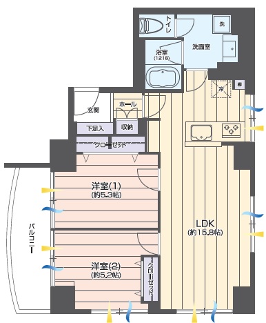 カーサ池尻601の間取り