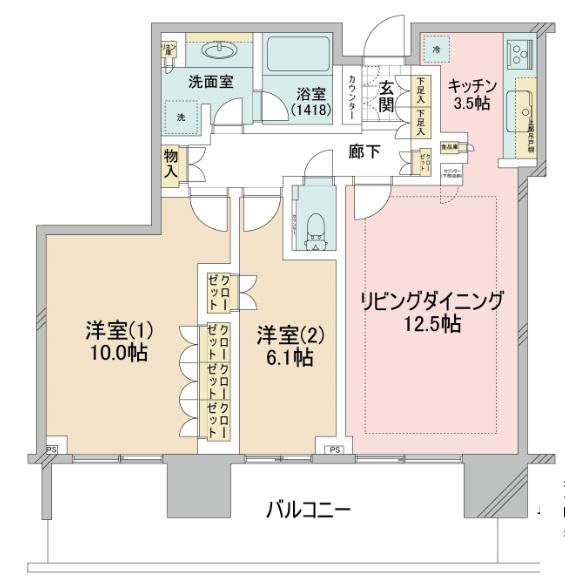 二子玉川ライズタワー＆レジデンス　タワーイースト16階の間取り