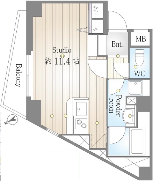 サンスタレ駒沢セカンドコート202の間取り