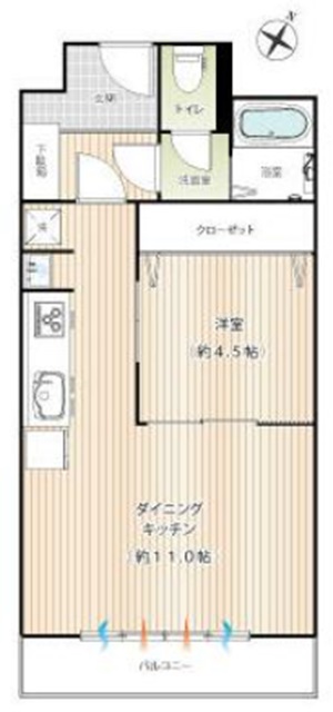 上野毛マンション７E7階の間取り