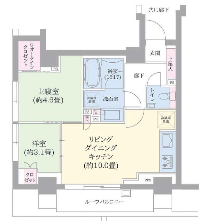 ピアース中目黒WEST6階の間取り