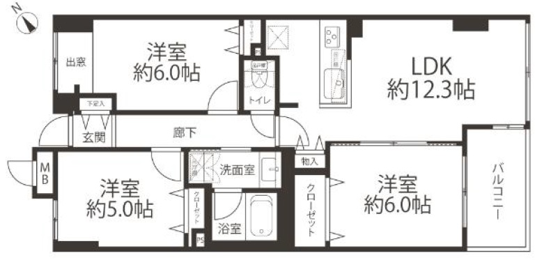 キャニオングランデ碑文谷南303の間取り