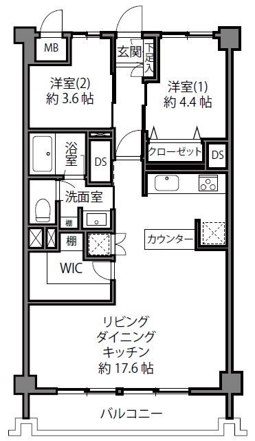 マンションニュー目黒9階の間取り