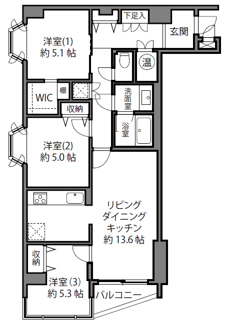 パレ二子玉川3階の間取り