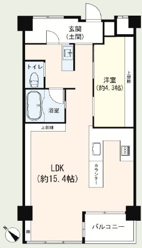 マンション目黒苑4階部分の間取り