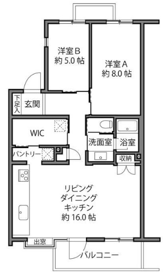 東急ドエル・アルス弦巻一丁目2階の間取り