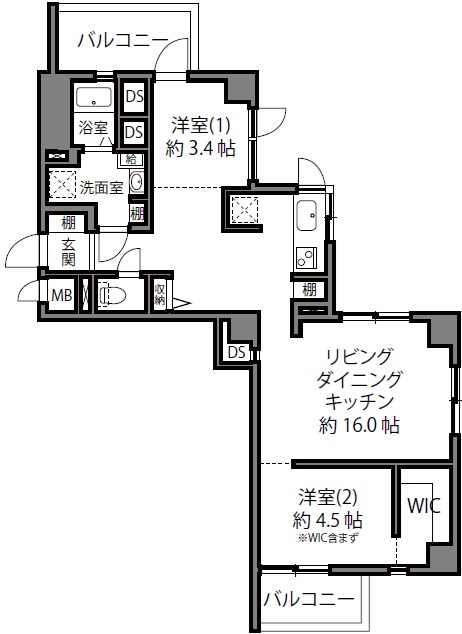 ライオンズマンション三軒茶屋3階の間取り