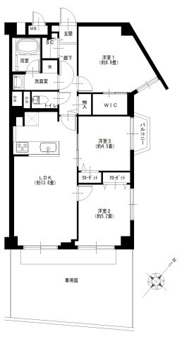 パークハイム学芸大学106の間取り