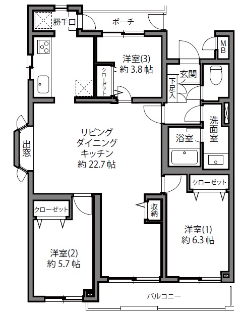 クレードル二子玉川園4階の間取り