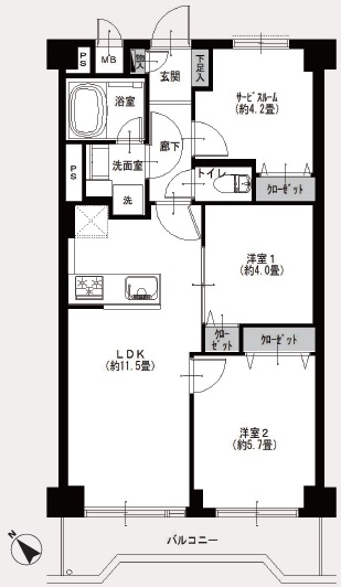 池ノ上グロリアハイツ305の間取り