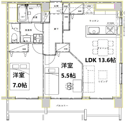 チサンマンション三軒茶屋第一309の間取り