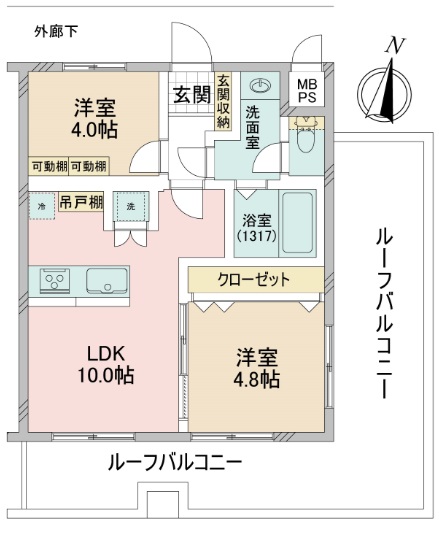 ライオンズマンション上用賀6階の間取り