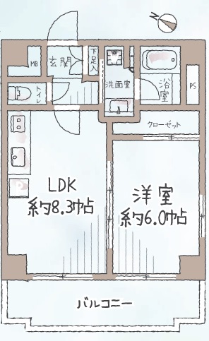 プライム目黒304の間取り