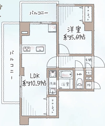 ドルミ恵比寿605の間取り