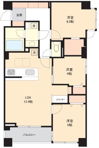 藤和シティホームズ等々力102の間取り