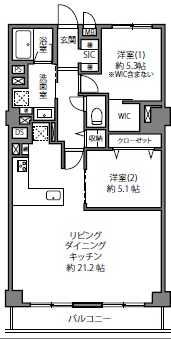 南平台マンション3Fの間取り