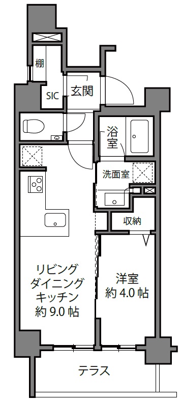 デュオヴェール目黒学芸大学1階の間取り