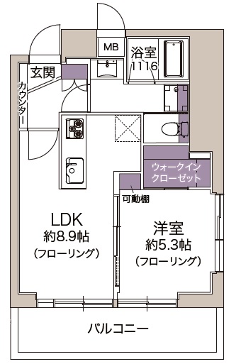 三軒茶屋スカイハイツ504の間取り