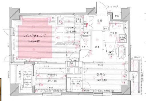 コスモ・イオ桜新町2階の間取り