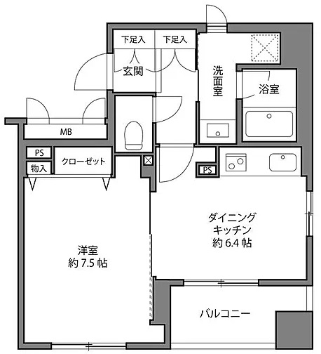 ライオンズプラザ目黒7階部分の間取り