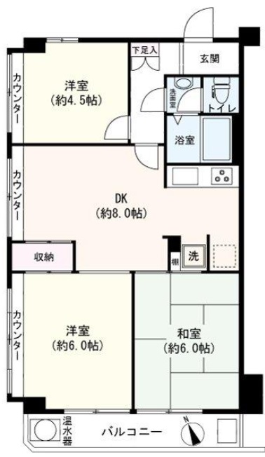 ジュネス等々力3階の間取り