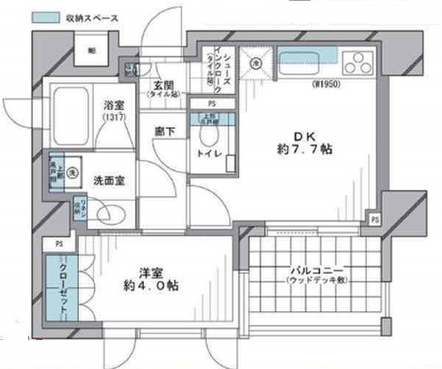 アトラス池尻レジデンス4階の間取り