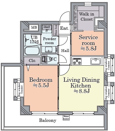 ライオンズシティ渋谷本町7階の間取り