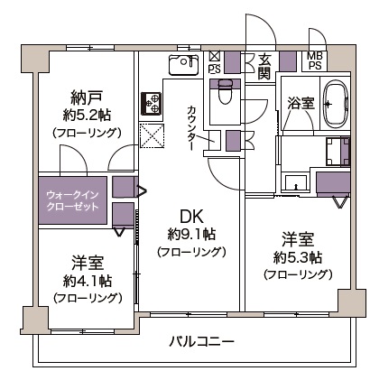 セザール第二学芸大学403の間取り