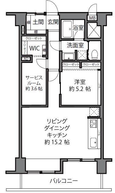 日生野沢マンション7階の間取り