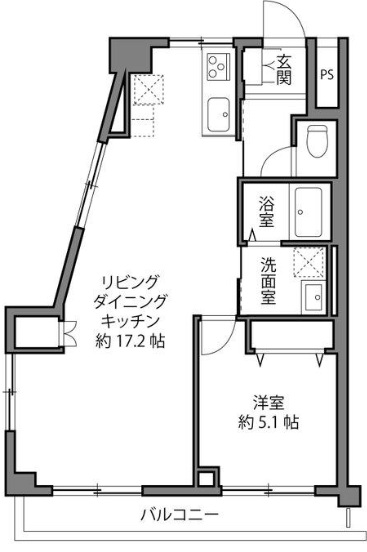 マンション祐天寺7階の間取り