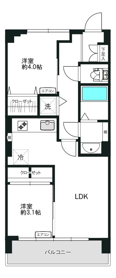 第二愛知マンション7階の間取り