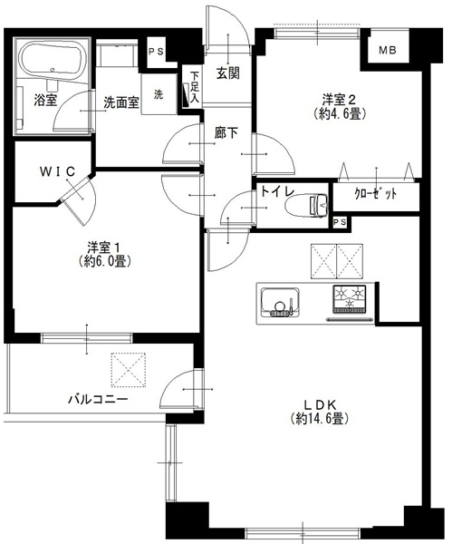 松濤ホームズ1階の間取り