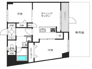 東山サンハイツ1階の間取り