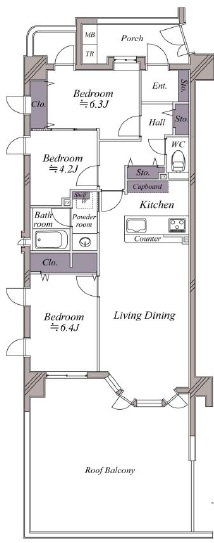 ダイアパレス学芸大学Ⅱ2階の間取り
