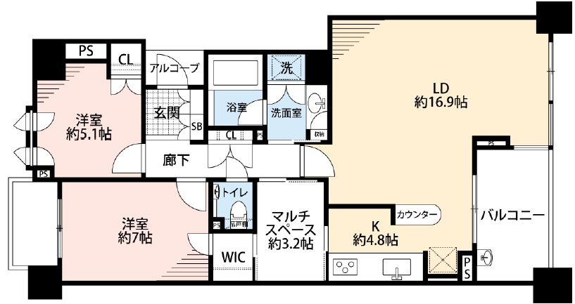 ライオンズスクエア用賀10階の間取り